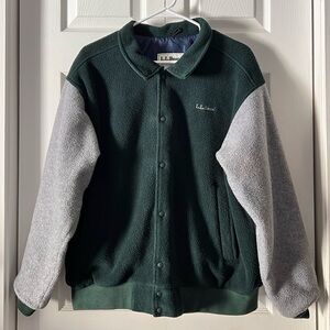 L.L. Bean Vintage Fleece Letterman Stadium Varsity Jacket